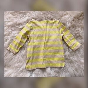 Crewcuts Striped Girls Boatneck Shirt 4 5 Yellow